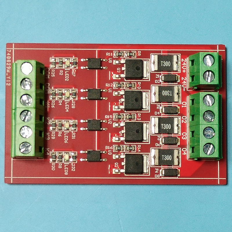 PLC4路擴(kuò)展板直流模塊帶短路保護(hù)自恢復(fù)保險(xiǎn)放大定制開發(fā)PCBA方案
